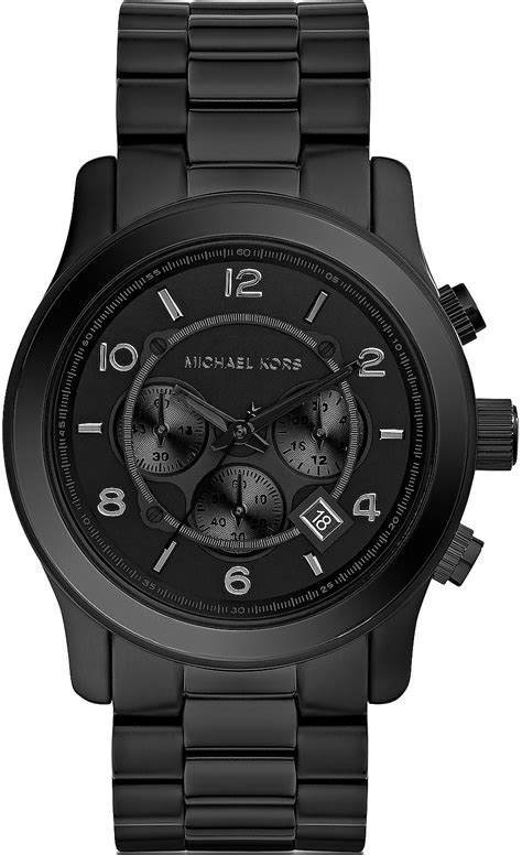 flat black michael kors watch|michael kors black watch men.